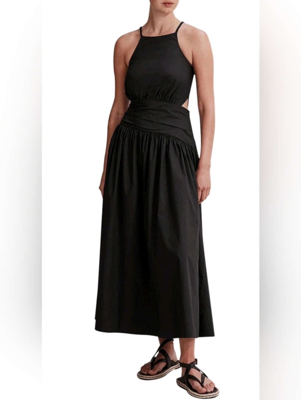 NWT Country Road Black Cotton Cutout Maxi Dress